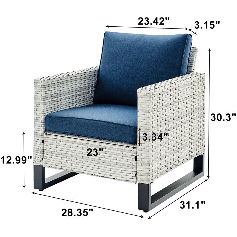 Ingvald Outdoor Lounge Chair, Blue 