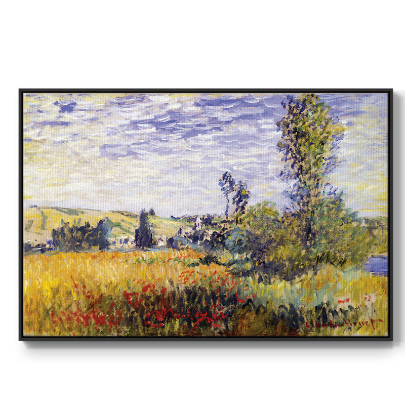 Vetheuil par Monet, reproduction d'art sur toile, H 17 po x l 25 po x P 2 po, Noir