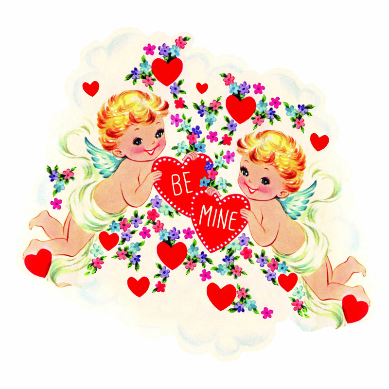 Be Be Mine Retro Cupids, H 12 po x l 12 po