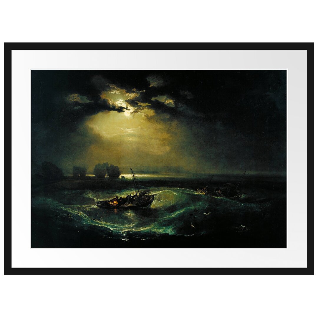 Gerahmter Kunstdruck Fishermen at Sea von William Turner