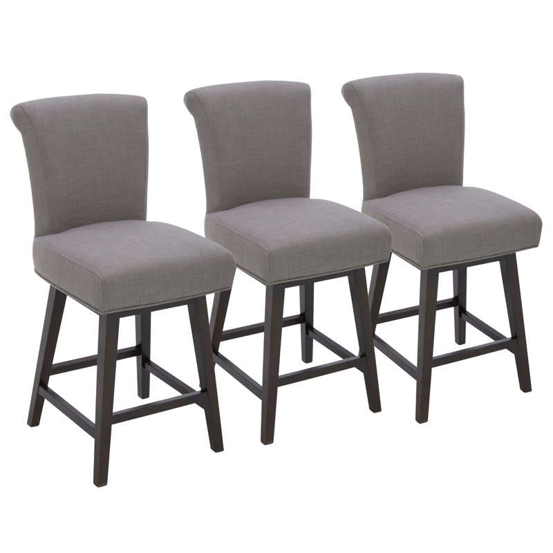 Tabouret de comptoir 26 po Alanys, Gris silex / tissu