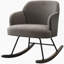 Chaise berçante rembourrée avec pieds en métal-1515607277