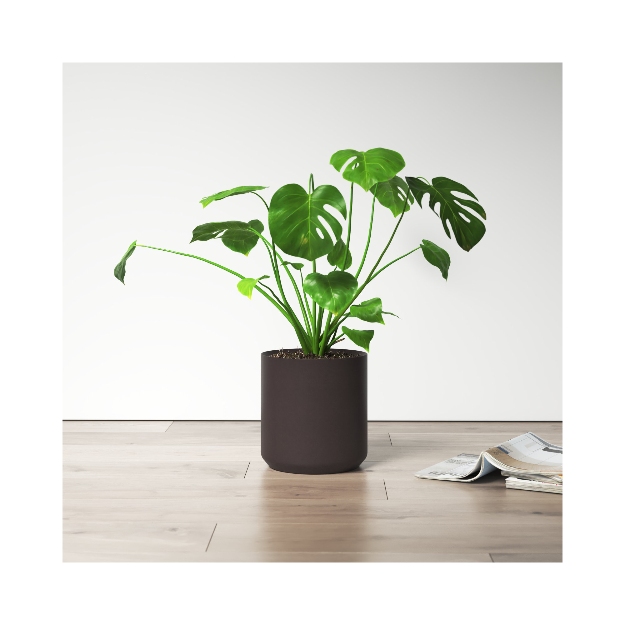 Parsons Handmade Ceramic Pot Planter, 2" H x 2.5" W x 2.5" D, Black