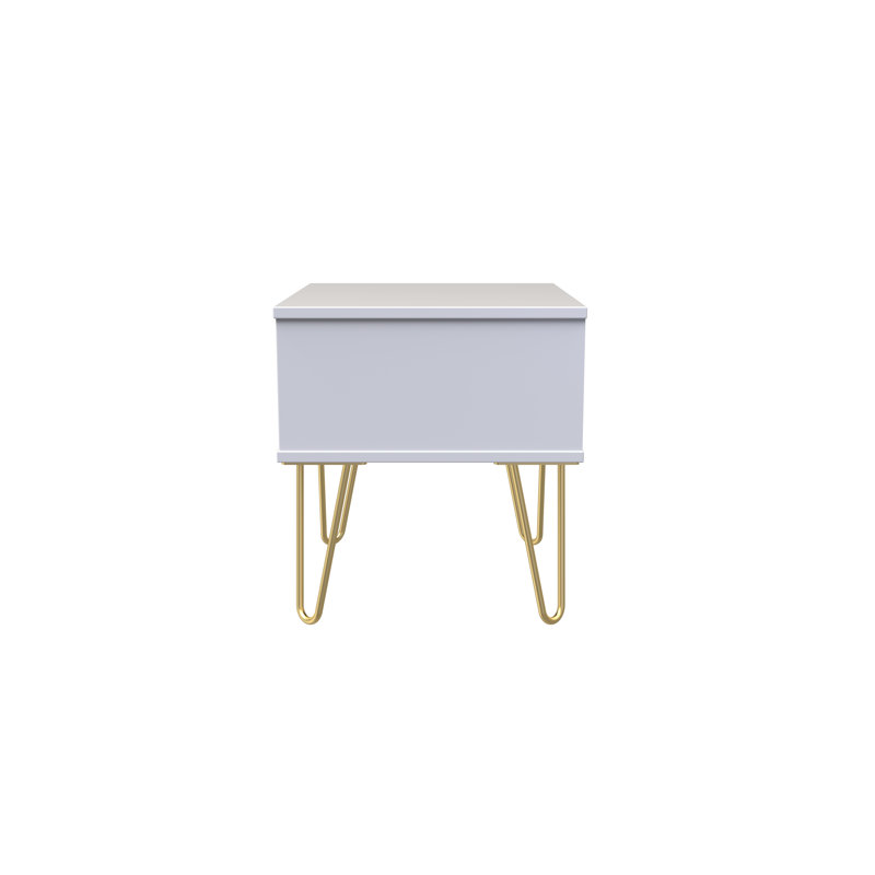 Allem 1 Drawer Bedside Cabinet (Ready Assembled), Shadow Matt/White