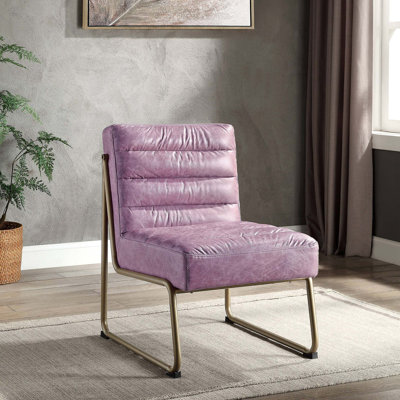 Fauteuil d'appoint, cuir fleur Gisteria