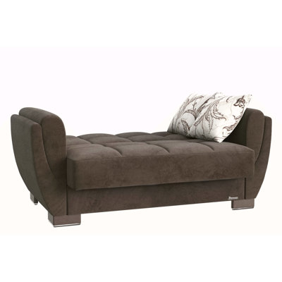 Causeuse convertible Primenest Nimbusflow avec rangement, revêtement en microfibre confortable pour les petits espaces