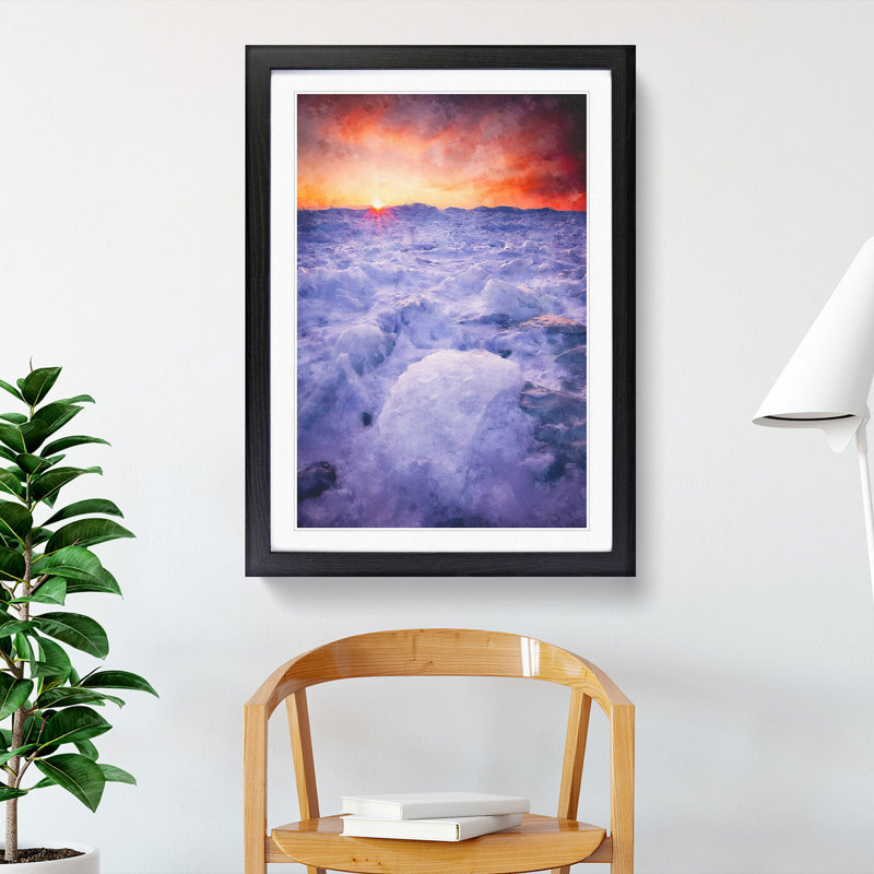 Field of Ice - Framed Print, 36cm H x 27cm W x 2cm D, Black Framed