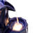 29.5"H 4-Tiered Cobalt Blue Wavy Texture Outdoor Ceramic Fountain With Pump And LED Light (KD)-1851690522