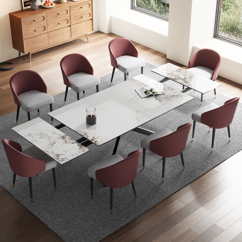 Table de salle à manger Majour , Rouge / Gris, Chanel