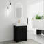 Meuble-lavabo de 24 po avec lavabo en résine, charnières à fermeture douce, châtaignier noir, design luxueux, espace de rangement spacieux de 24 po, porte, couleur châtaignier, style moderne, intérieur