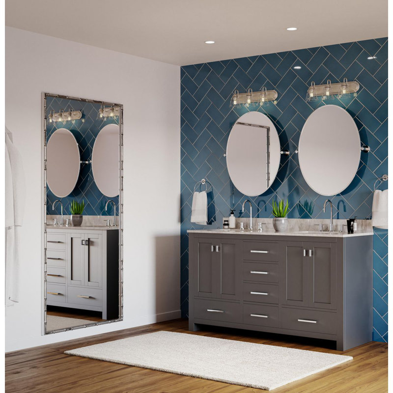 3 - Light Dimmable Vanity Light, Silver