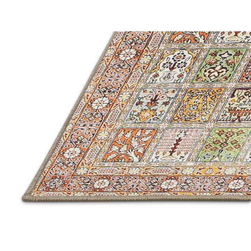 Tapis oriental multicolore tissé à la machine Oriental, Rectangle 2 pi x 3 pi