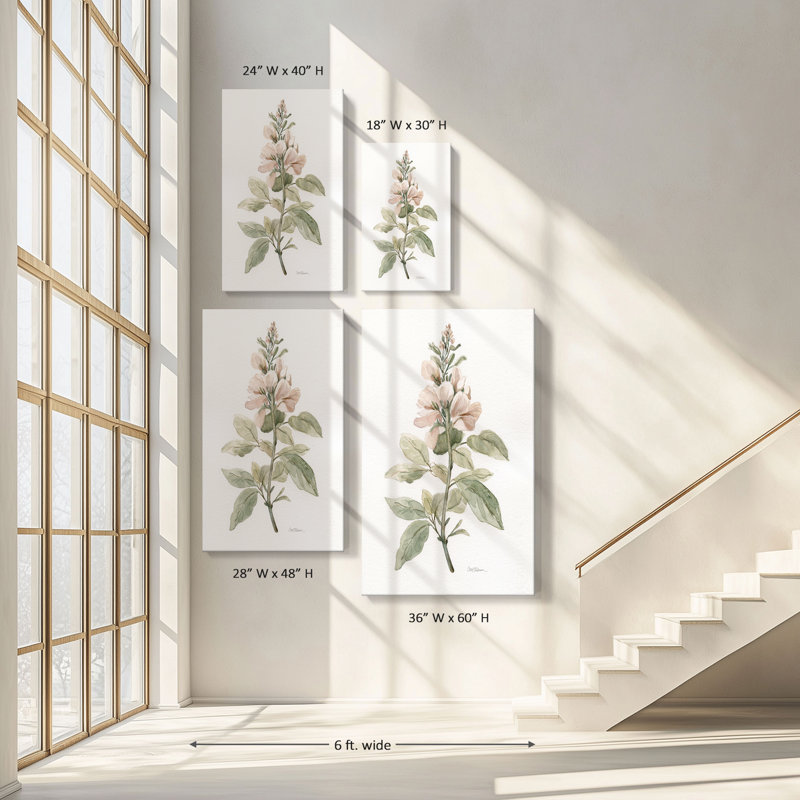 "Flea Market Botanical I" par Carol Robinson, reproduction sur toile, H 36 po x l 60 po x P 1,5 po