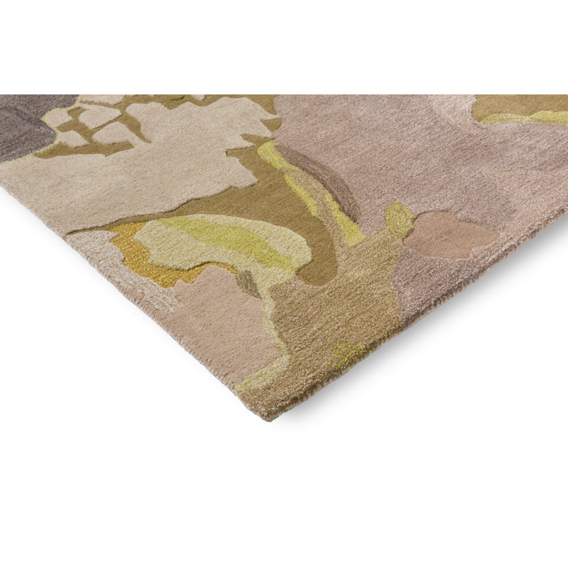 Foresta Hand Tufted Wool/Rayon/Viscose Abstract Area Rug in Pebble/Sand, Rectangle 4'7" x 6'7"