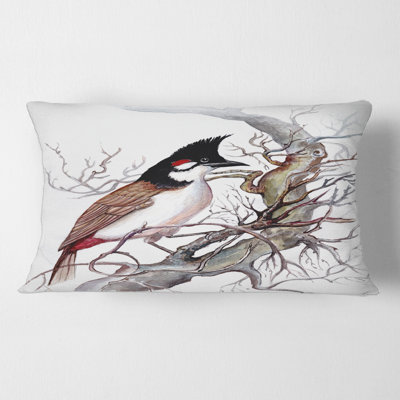 Beautiful Bird on a Branch Rectangular Pillow Cover & Insert