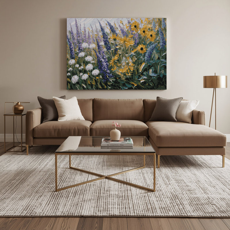 «Thanksgiving Seasonal wildflowers», art mural sur toile brune, H 8 po x l 10 po