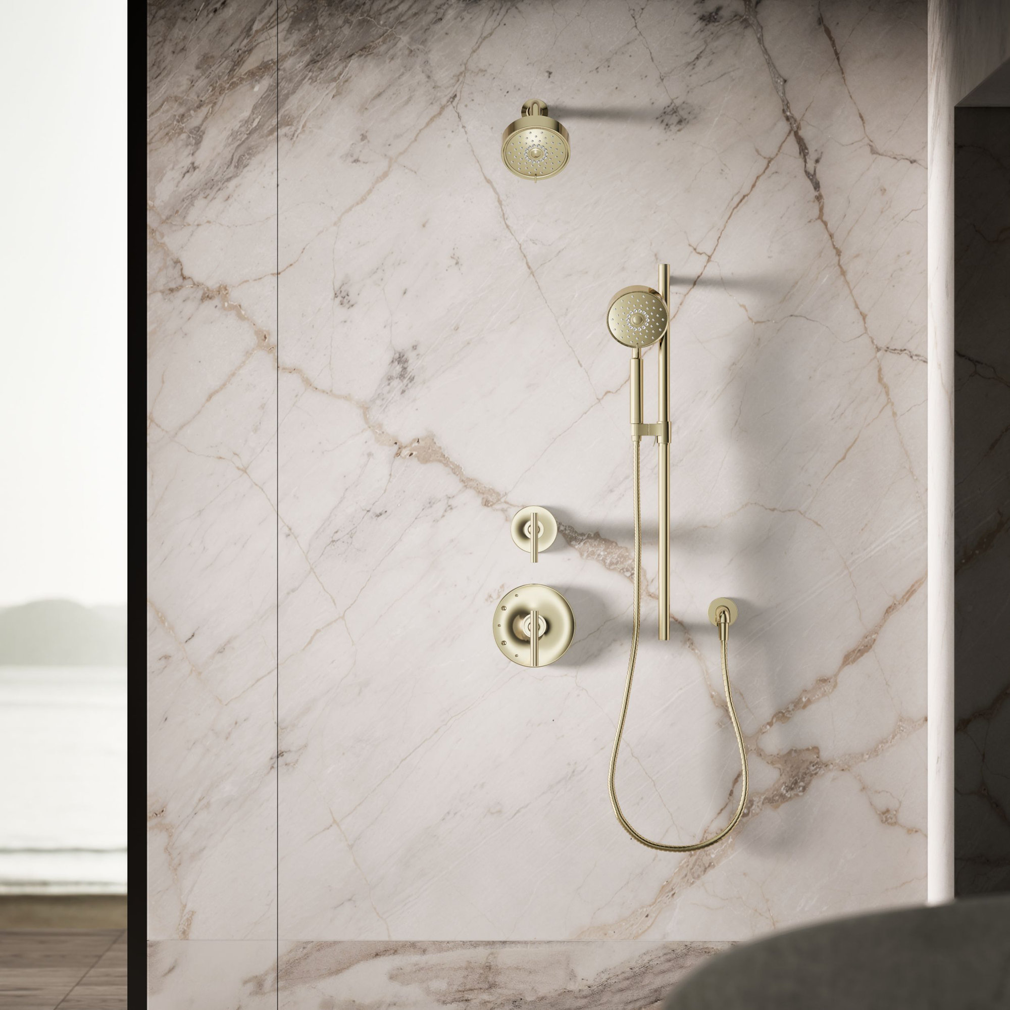 Purist 2.5 GPM Multifunction Handheld Shower Head with Katalyst Air-Induction Technology, Vibrant French Gold