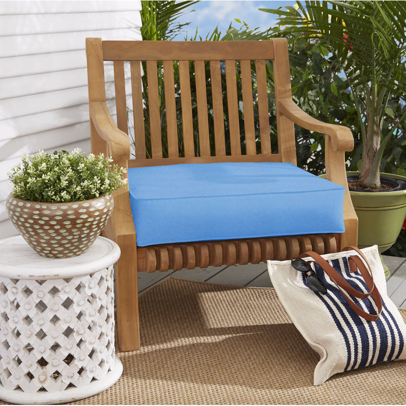 Carolena Outdoor Sunbrella Dining Chair Cushion, 5" H x 23" W x 23.5" D, Sunbrella - Canvas Capri
