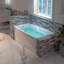 Baignoire tourbillon rectangulaire en acrylique 60 po x 30 po avec drain en chrome / noir mat et trop-plein-90238112-102424154