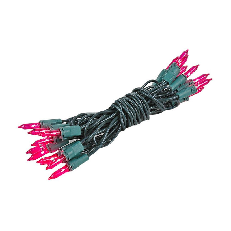 Mini-chaîne 20 ampoules pour l’extérieur 8,5' Pitman, Rose, vert