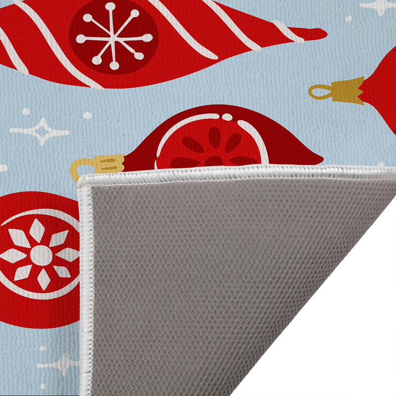 Tapis de bain Ornaments Holiday, Simple - L 24 po x l 17 po, Bleu