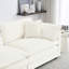 En forme de U pour le salon, 5 avec 2 repose-pieds et repose-pieds réversibles, blanc, canapé modulaire blanc de style moderne, repose-pieds en forme de U, chenille
