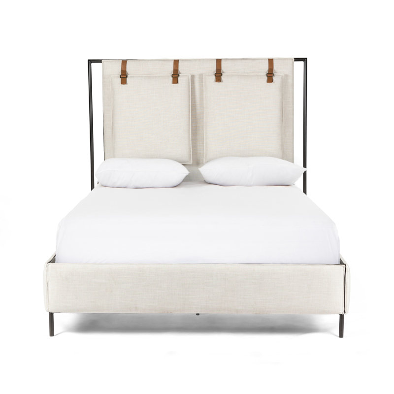 Leigh Upholstered Bed, King, Ivory