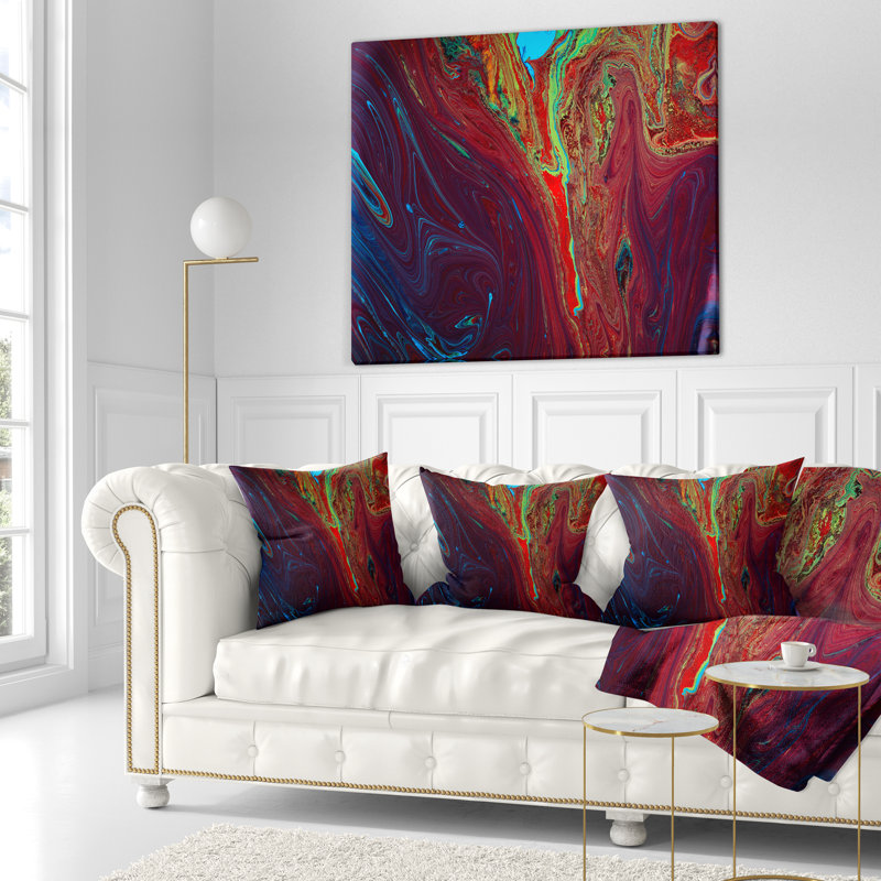 Coussin abstrait abstrait de mélange de peinture acrylique