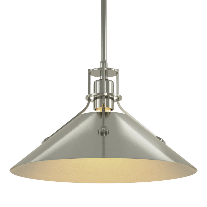 Henry 1 - Light Single Cone Pendant, Sterling, Oil Rubbed Bronze, 56.3'' H X 14.4'' W X 14.4'' D