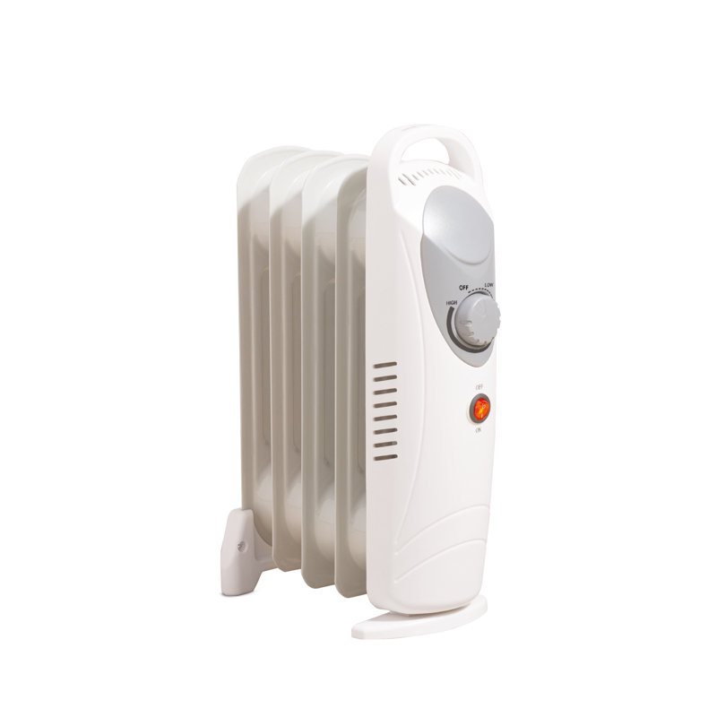Daewoo Mini Oil Filled Radiator 650W 5 Fin Portable Heater Adjustable Thermostat White