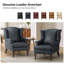 Fauteuils à oreilles en cuir véritable l 32,5 po Anapatrice-76393411