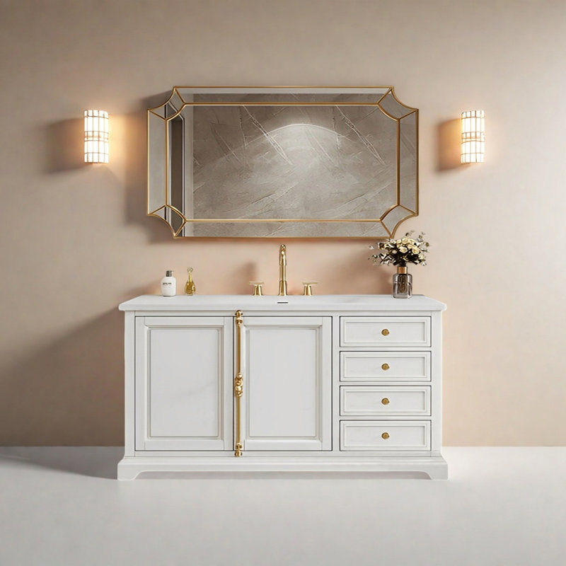 American Modern Style Bathroom Cabinet, 33.46" H x 55.11" W x 21.65" D