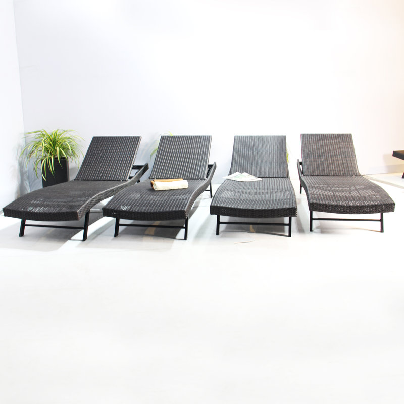 Ensemble de 4 chaises longues Ragena - noir