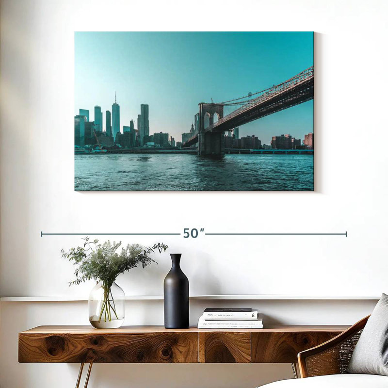 Lilie Brooklyn Bridge, lever du jour, H 26 po x l 39 po