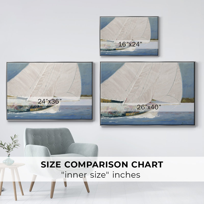 " LAKE SAILING ", Silver, 37" H x 25" W x 2"D