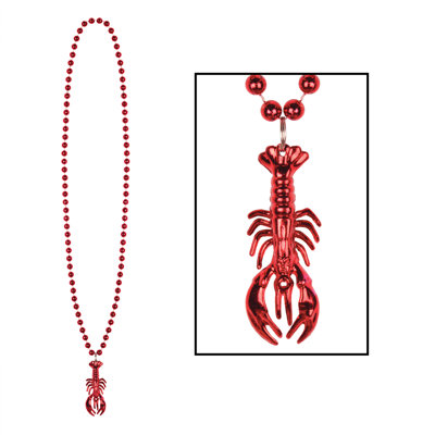 Perles avec médaillon écrevisse