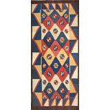 Antique Large Tajik Kilim Tajikistan Flat Weave Rug