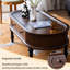 Table basse ovale en bois massif de style français 62,99 "-133742994