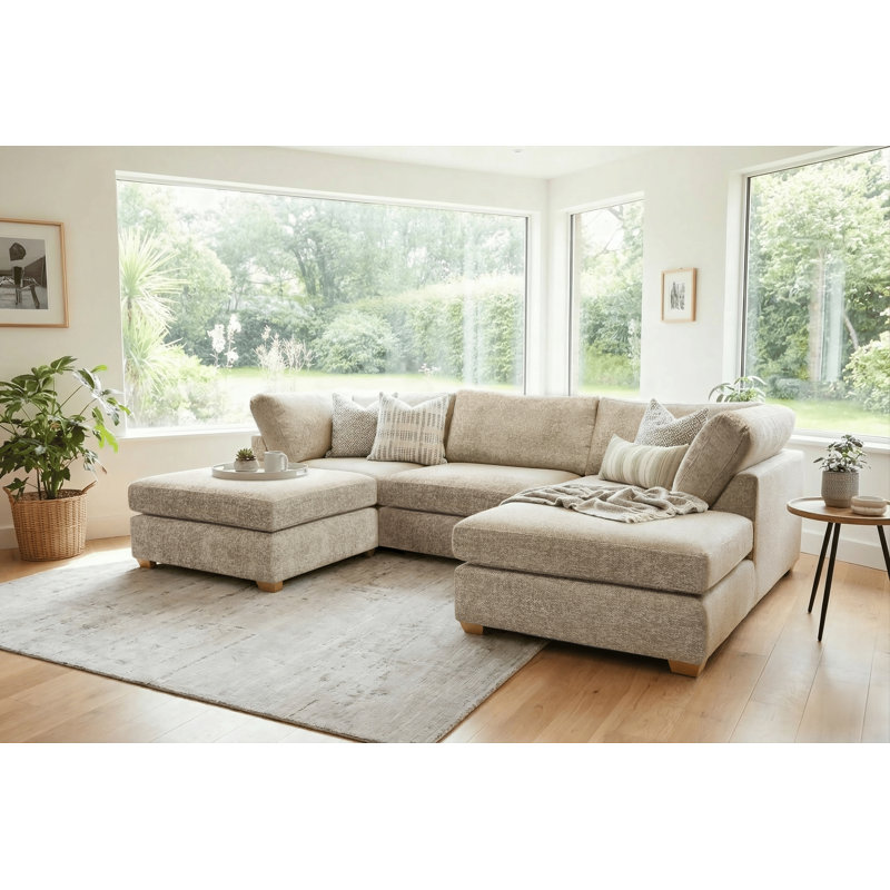 Melani Textured Weave U-shaped Corner Sofa