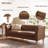 Ivarn 73.5" Wide Traditional PU Upholstered Chesterfield Sofa with Diamond-Tufted Back, Flared Arms & Rubberwood Legs-135305460
