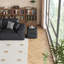Repose-pieds cubique souple, noir, salon