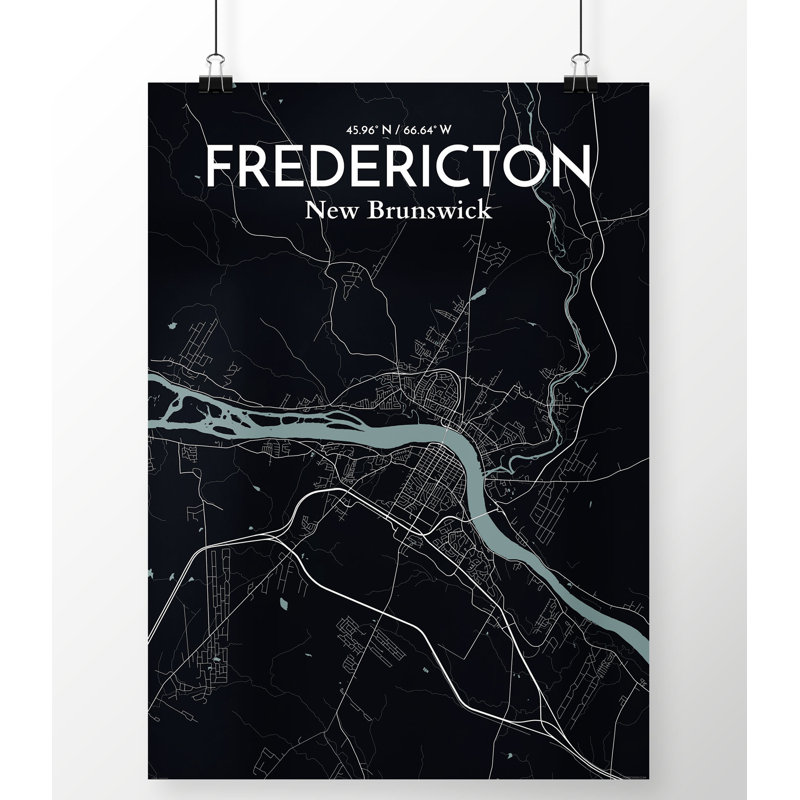Fredericton City Map - No Frame Print, 43 cm H x 28 cm W