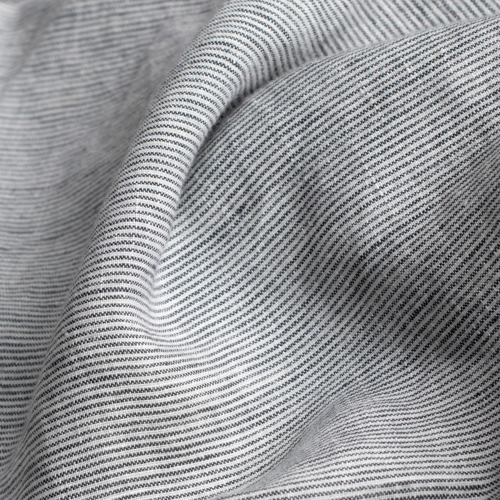 French Linen Duvet Cover Set, King Duvet Cover + 2 King Pillow Shams, Shadow Pinstripe Striped
