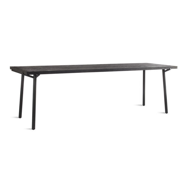 Branch Solid Oak Dining Table, 33" W x 91" L, Black, Black Oak