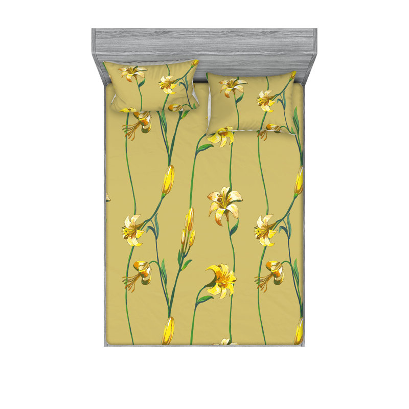 Drap-housse et taie décorative Ambesonne, Ensemble de draps pour lit double avec 2 taies d'o