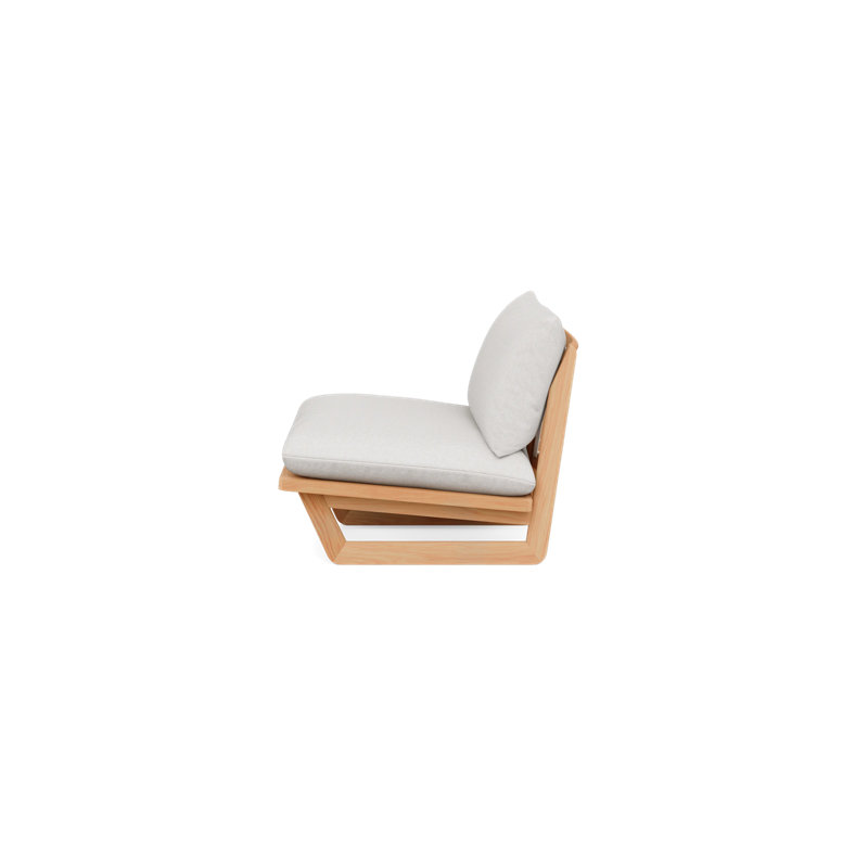 Outdoor Teak Lounge Chair, Sunbrella Berber Rib Dune, No
