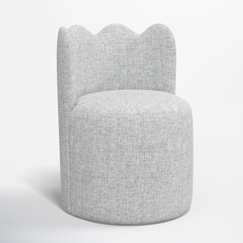 Wavy Back Dining Chair, Zuma Pumice Textured Linen
