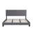 Full Size Modern Upholstered Platform Bed Frame w/ Tufted Linen Headboard, No Box Spring Needed,Grey-677922768-678370791
