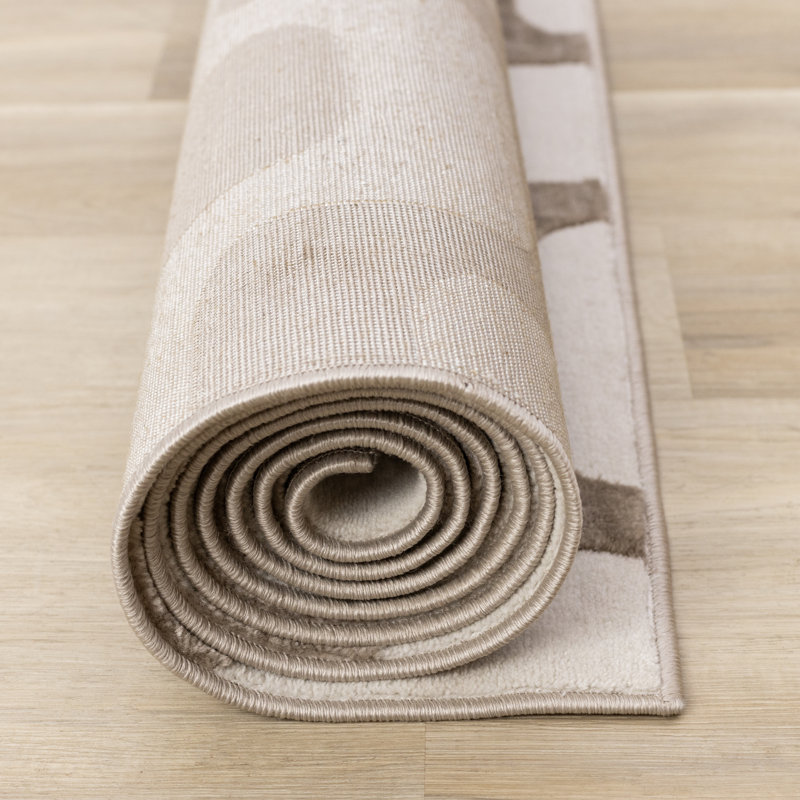Tapis géométrique abstrait Trinesha Vinatge, Rectangle 5 pi 3 po x 7 pi 7 po