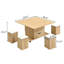 Table basse multifonctionnelle à plateau relevable avec rangement caché et tabourets, table centrale moderne multifonctionnelle avec 4 tabourets et roulettes, pour les espaces de vie modernes-621910250